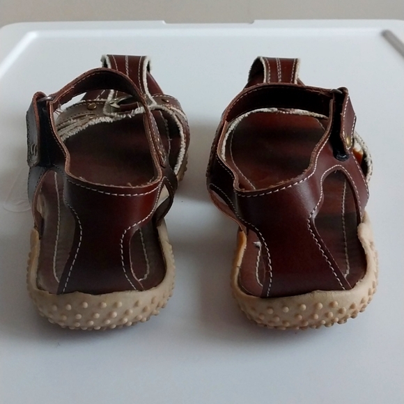 Two lips florid open flat sandals brown sz 11 - Picture 3 of 5